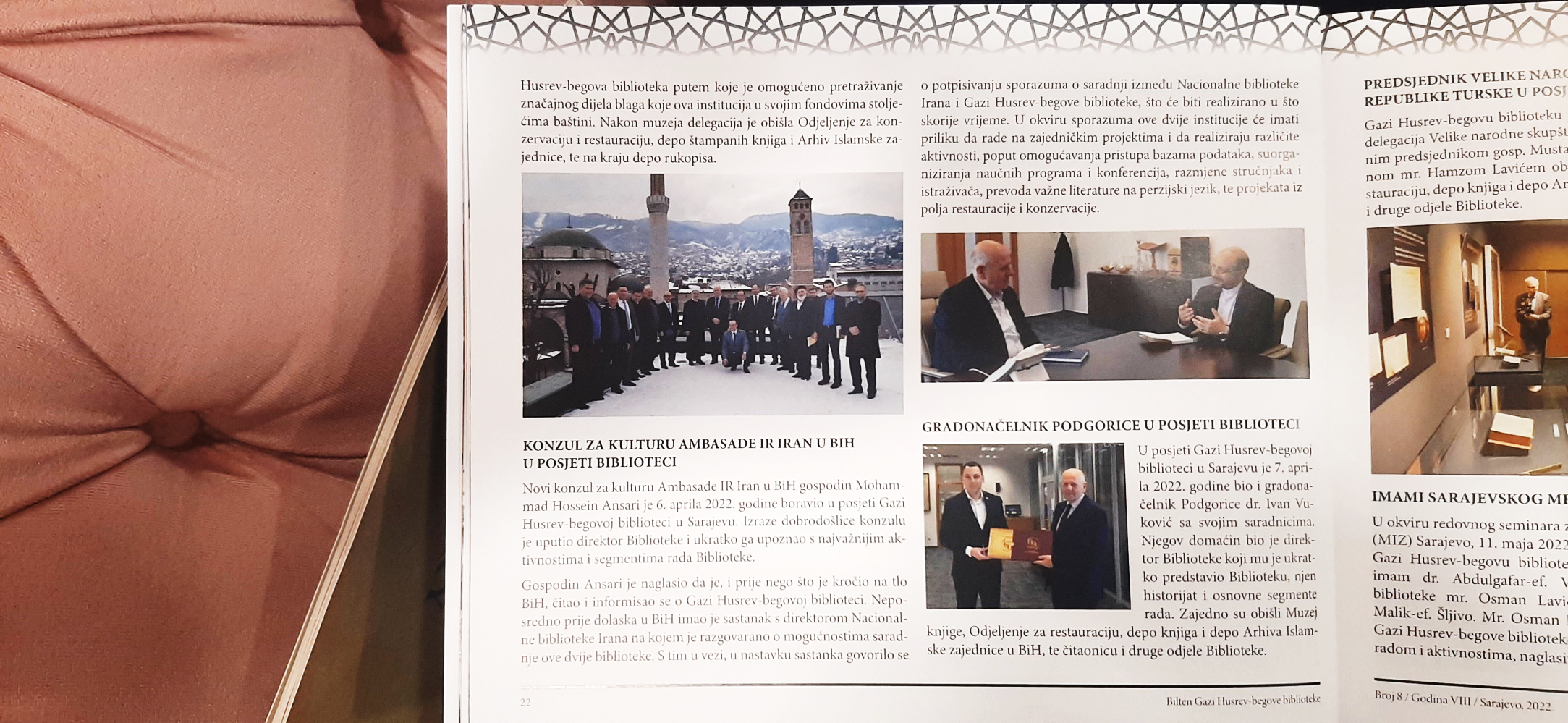 برگزاری مراسم 486 امین سالگرد تاسیس کتابخانه غازی خسرو بیگ در سارایوو