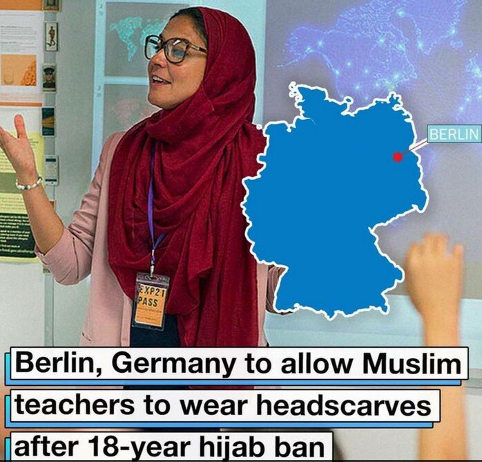 پس از ١٨ سال ممنوعیت، حجاب معلمان درمدارس برلین آزاد شد  پس از ١٨ سال ممنوعیت، حجاب معلمان درمدارس برلین آزاد شد