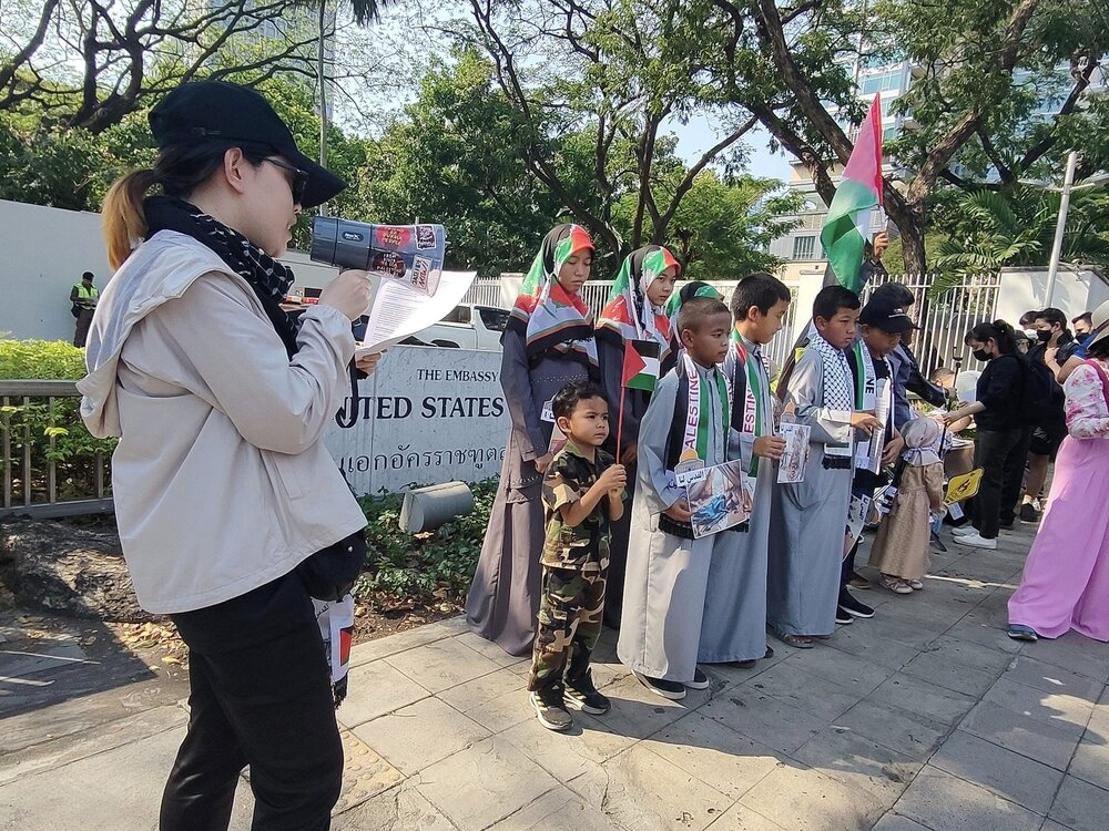 برگزاری تجمع همبستگی با فلسطین در تایلند + عکس
