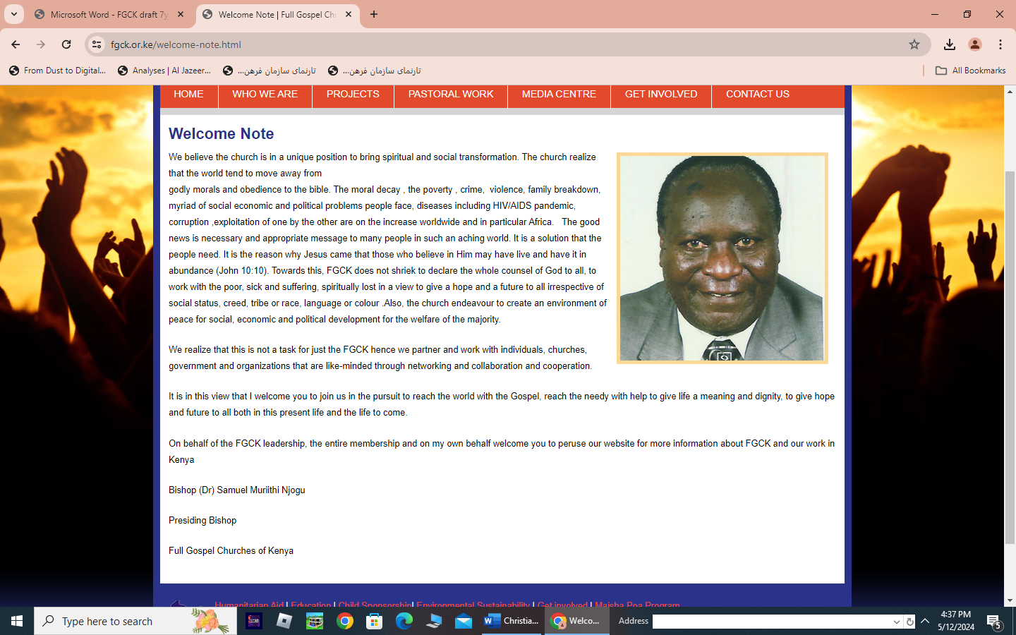 مسیحیت ، شاخه ها و سازمانهای وابسته به آن در کنیا