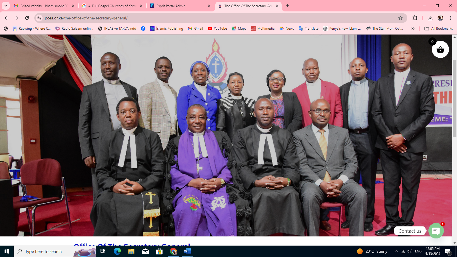 مسیحیت ، شاخه ها و سازمانهای وابسته به آن در کنیا