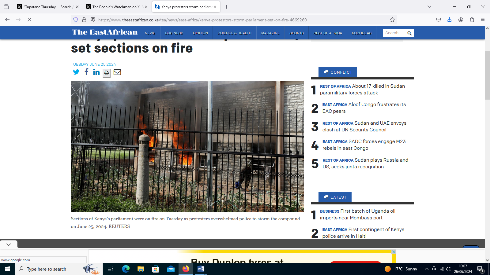 نسل Z در کنیا با اعتراض به لایحه مالی و مالیاتی 2024 دولت، کشور را به هم ریخت
