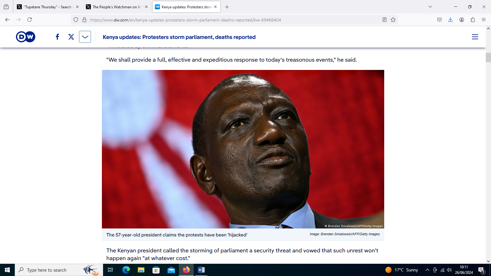 نسل Z در کنیا با اعتراض به لایحه مالی و مالیاتی 2024 دولت، کشور را به هم ریخت