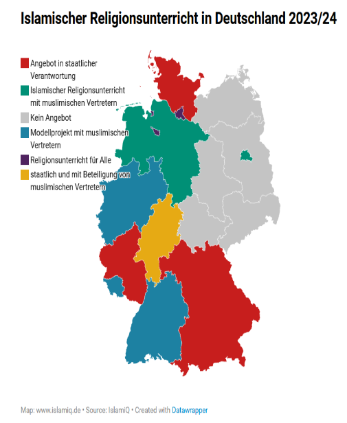 درس اسلام در ایالت‌های مختلف آلمان چگونه تدریس می‌شود؟ 