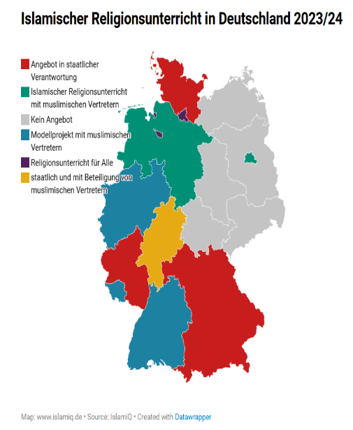 درس اسلام در ایالتهای مختلف آلمان چگونه تدریس میشود؟