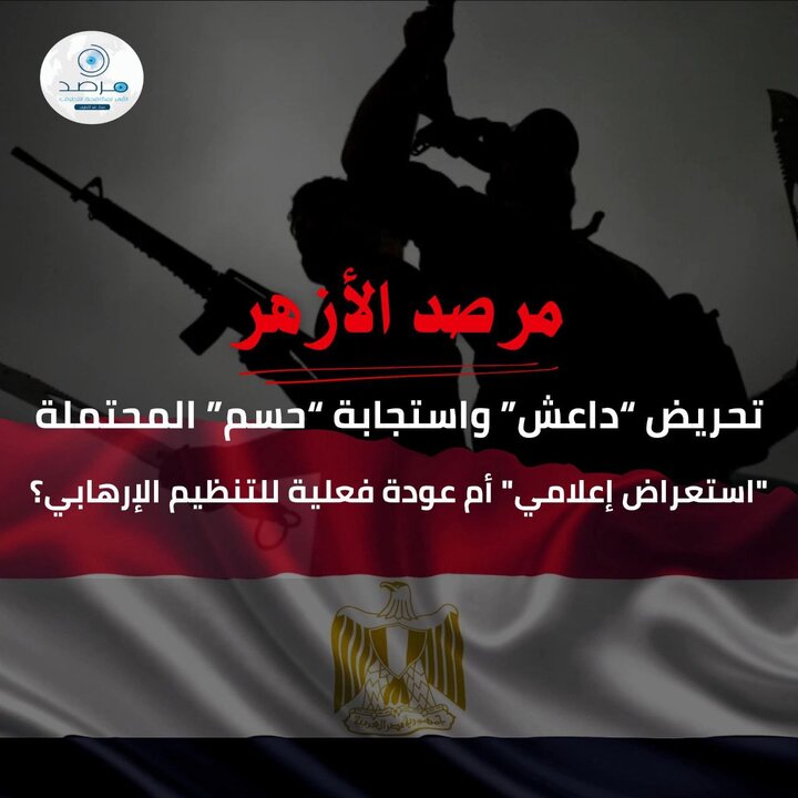 گزارش مرصد الأزهر درباره ظهور مجدد گروه «حسم» در فضای رسانهای گزارش مرصد الأزهر درباره ظهور مجدد گروه «حسم» در فضای رسانهای