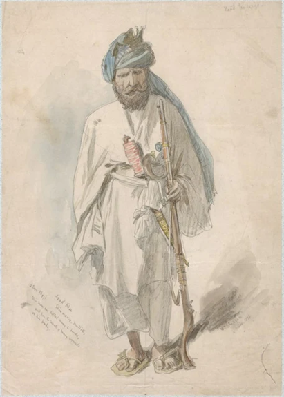 آزاد خان، یک مالک (ملک) شینوری، ۱۸۷۸. طرحی از ویلیام سیمپسون